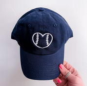 Outline Heart Baseball - Child Baseball Cap Little Mama Shirt Shop