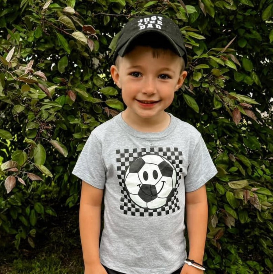 Checkers Smiley - (Choose Your Sports Ball) - Child Tee Little Mama Shirt Shop