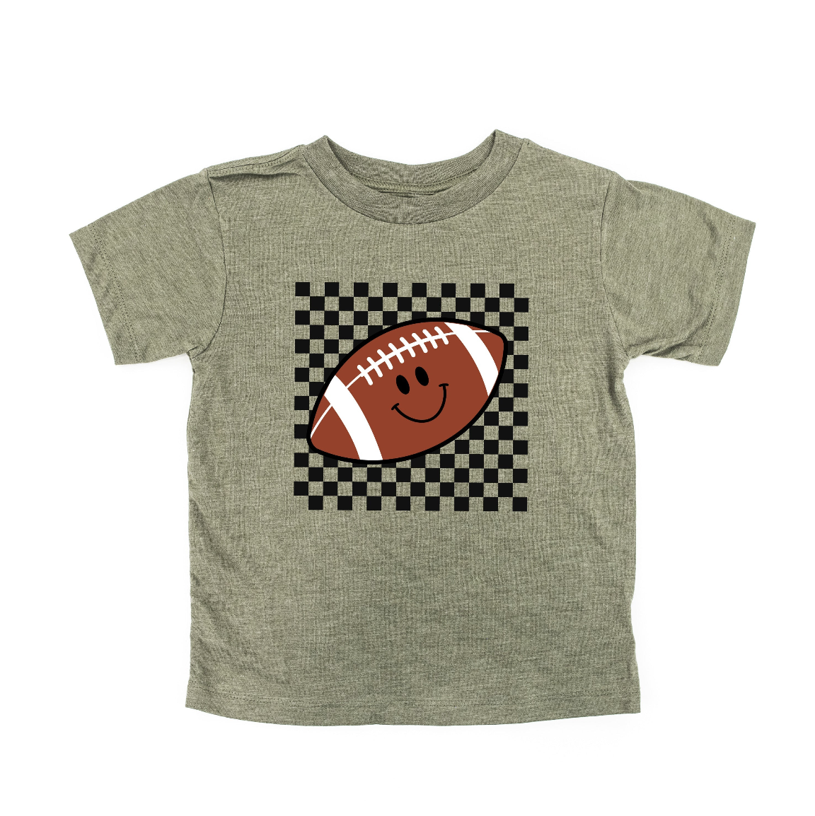 Checkers Smiley - (Choose Your Sports Ball) - Child Tee Little Mama Shirt Shop