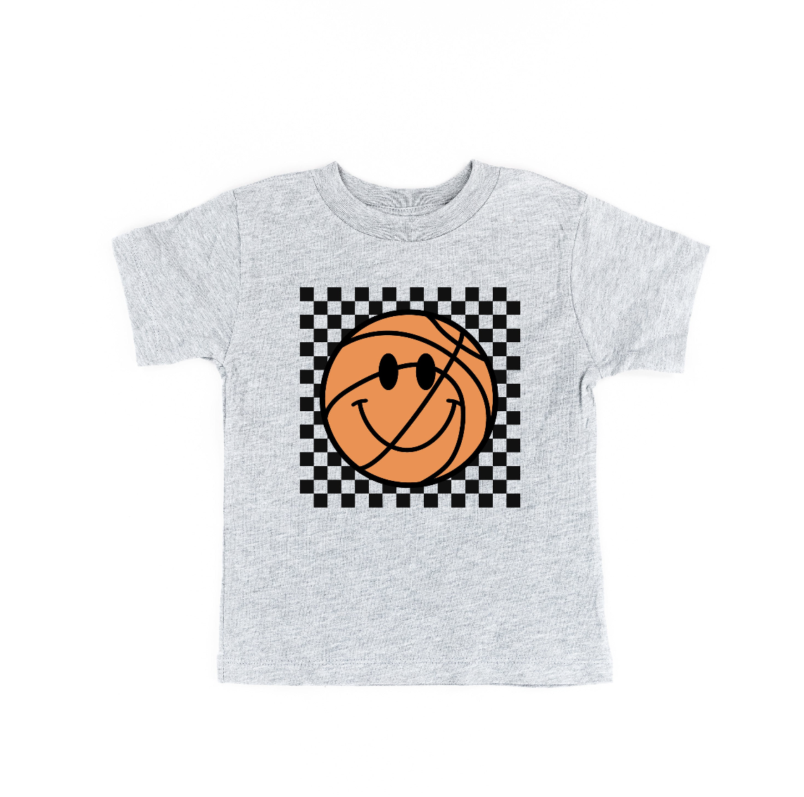 Checkers Smiley - (Choose Your Sports Ball) - Child Tee Little Mama Shirt Shop