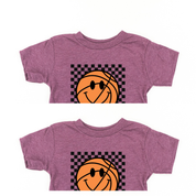 Checkers Smiley - (Choose Your Sports Ball) - Child Tee Little Mama Shirt Shop