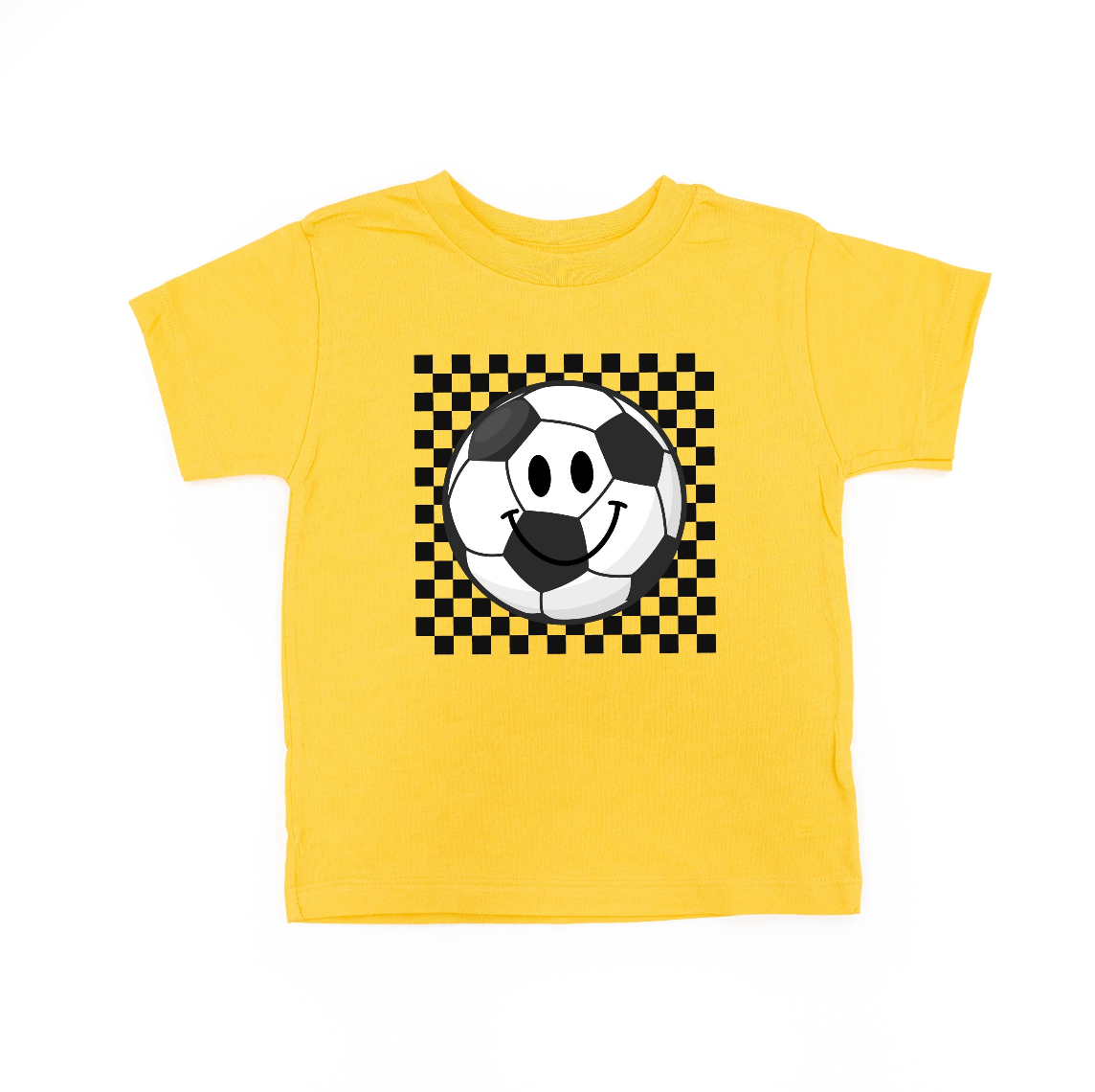 Checkers Smiley - (Choose Your Sports Ball) - Child Tee Little Mama Shirt Shop