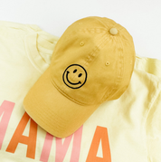 Adult Size - Smiley Face - (Multiple Color Options) - Baseball Cap Little Mama Shirt Shop