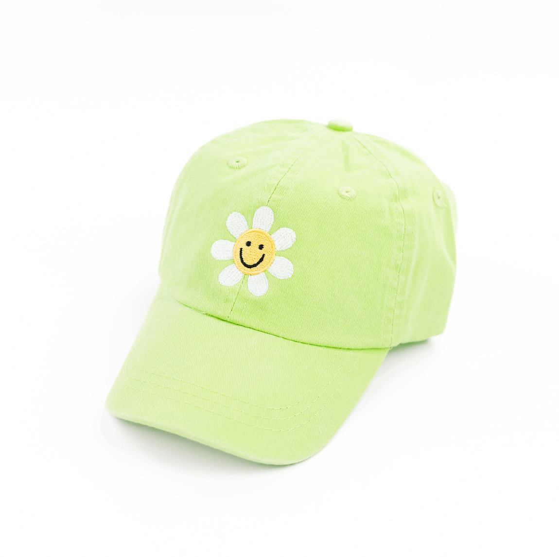FLOWER PETALS SMILEY - Child Size Baseball Cap (Light Pink) Little Mama Shirt Shop