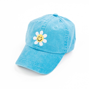 FLOWER PETALS SMILEY - Child Size Baseball Cap (Light Pink) Little Mama Shirt Shop