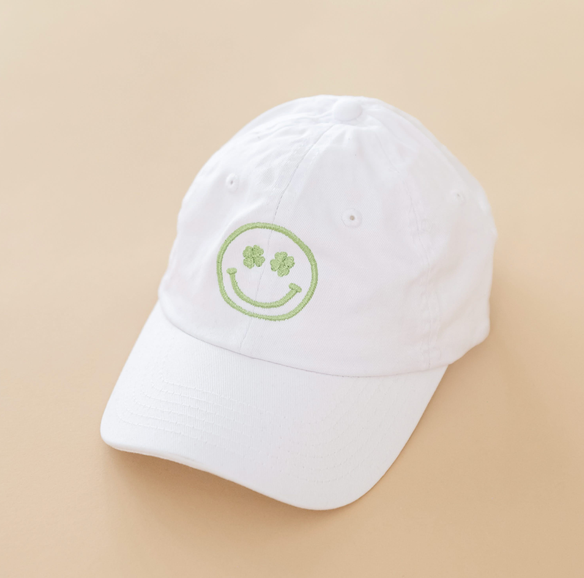 Child Size - Shamrock Eyes Smiley - Baseball Cap Little Mama Shirt Shop