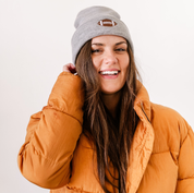 ADULT BEANIE - Football - Brown Little Mama Shirt Shop LLC