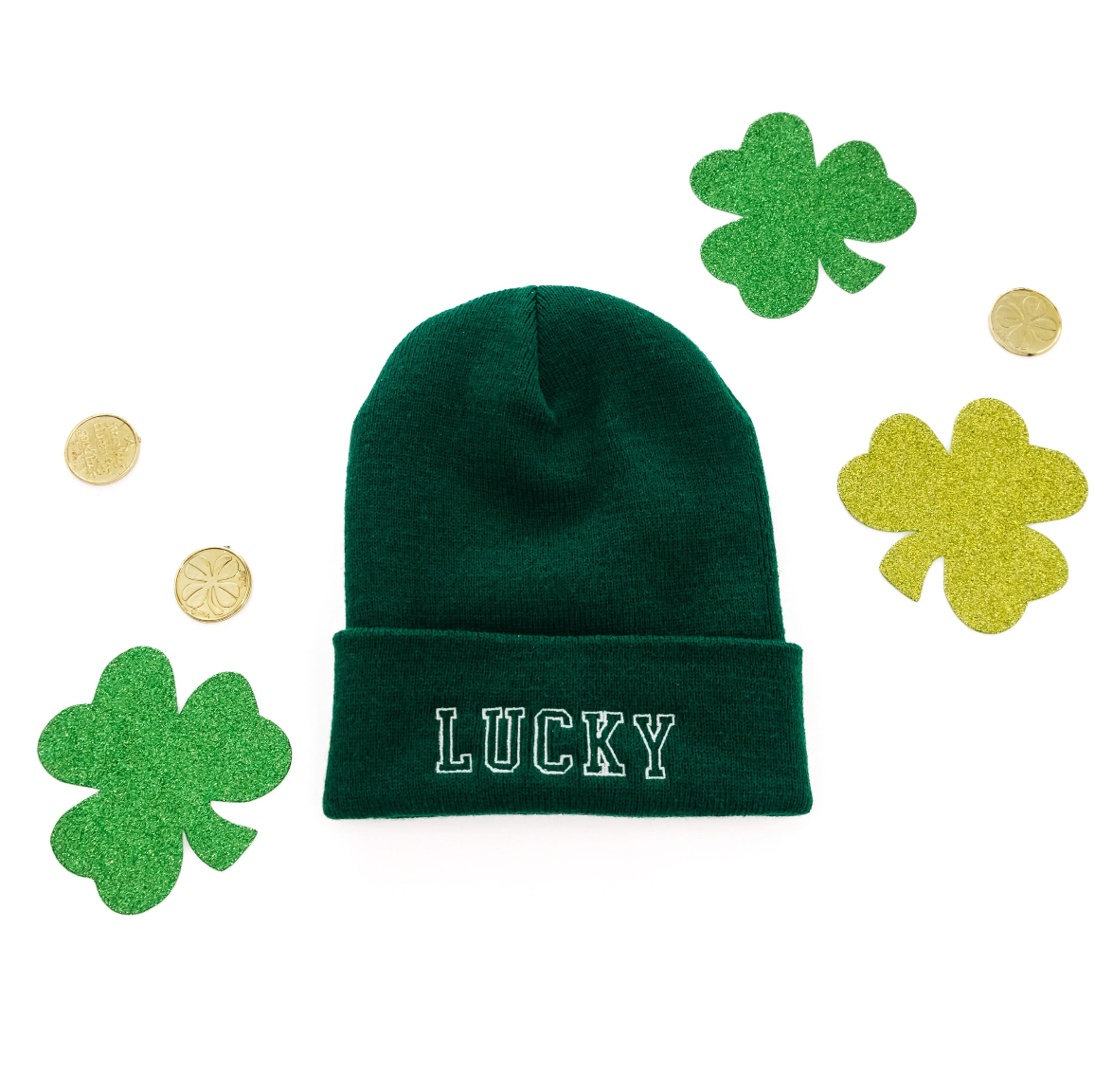 Adult Beanie - LUCKY - (Multiple Color Options) Little Mama Shirt Shop LLC