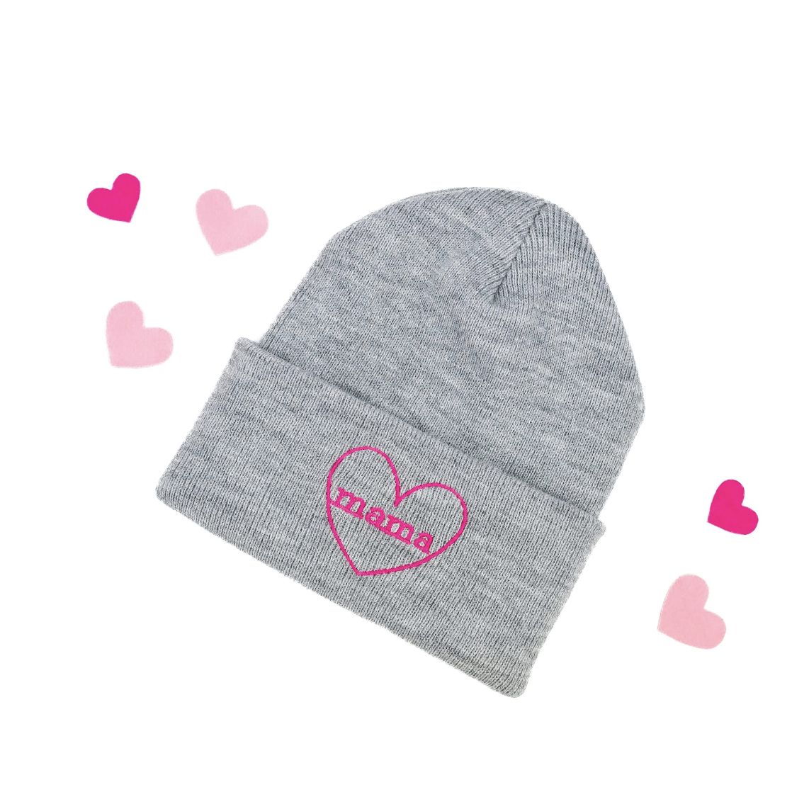 Adult Beanie - Mama Heart Around - (Multiple Color Options) Little Mama Shirt Shop LLC