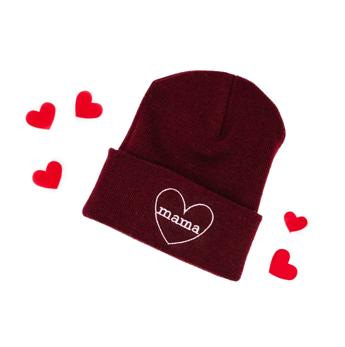 Adult Beanie - Mama Heart Around - (Multiple Color Options) Little Mama Shirt Shop LLC