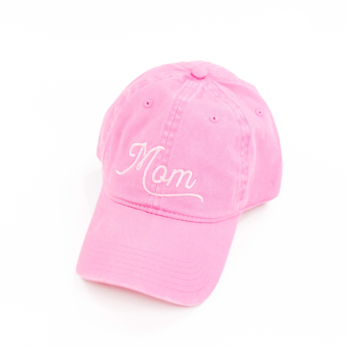 Mom (Script) - Adult Baseball Cap Little Mama Shirt Shop
