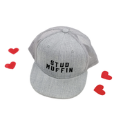 Stud Muffin - Child Size - Black Flat Brim Hat w/ Mesh Back Little Mama Shirt Shop