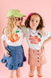 Child Size Baseball Cap - Red w/ Strawberry Patch Little Mama Shirt Shop