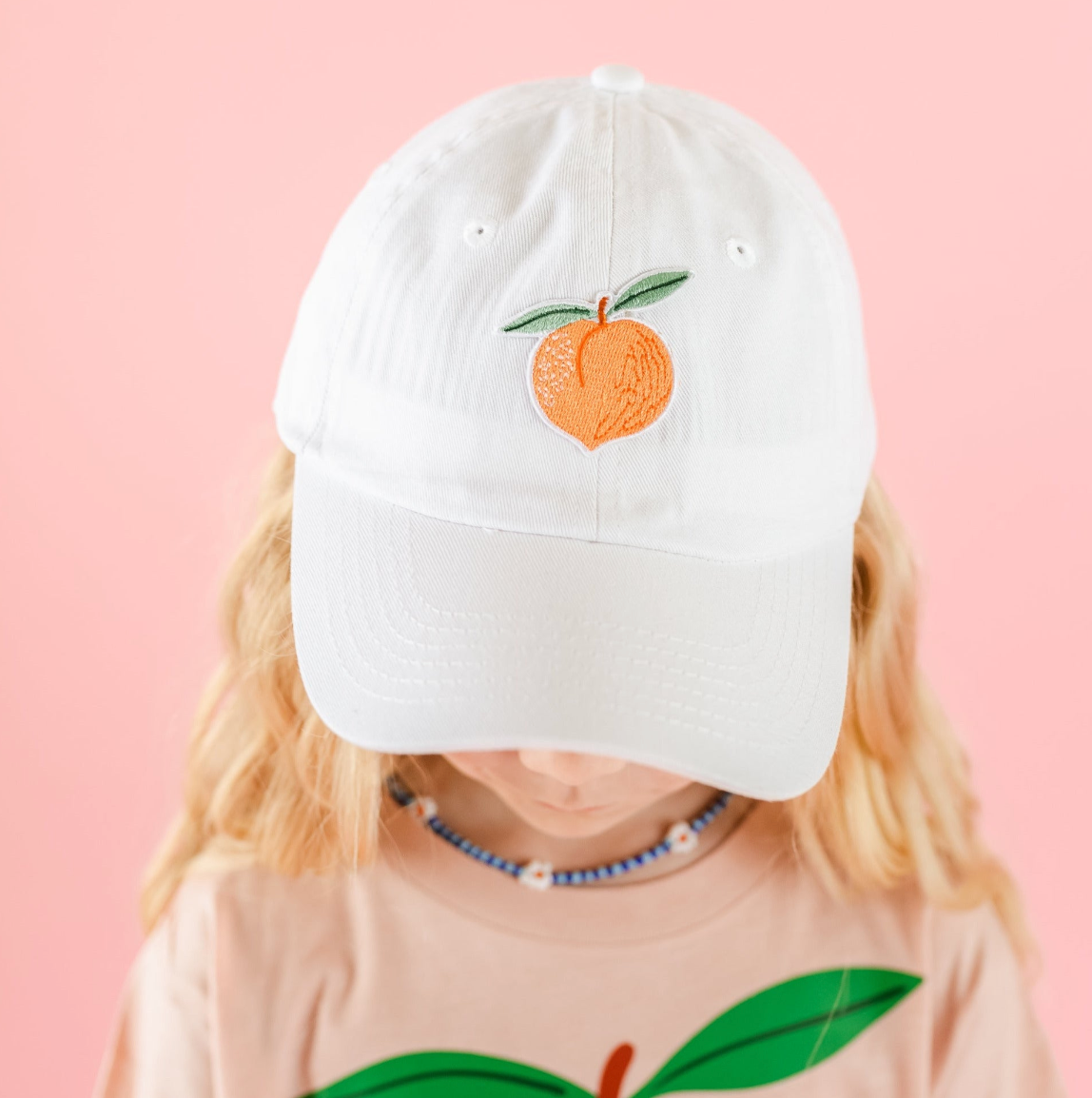 Child Size Baseball Cap - Red w/ Strawberry Patch Little Mama Shirt Shop