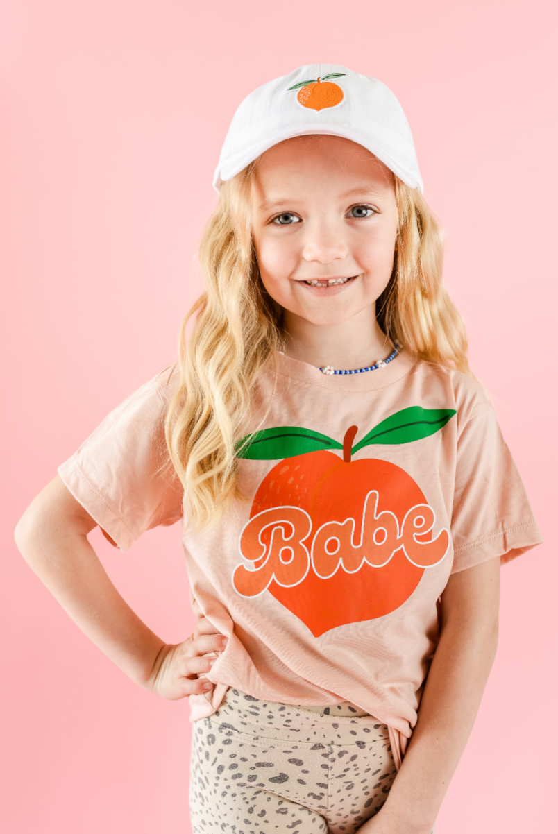 Child Size Baseball Cap - Red w/ Strawberry Patch Little Mama Shirt Shop