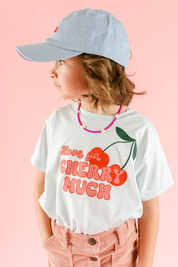 Child Size Baseball Cap - Red w/ Strawberry Patch Little Mama Shirt Shop
