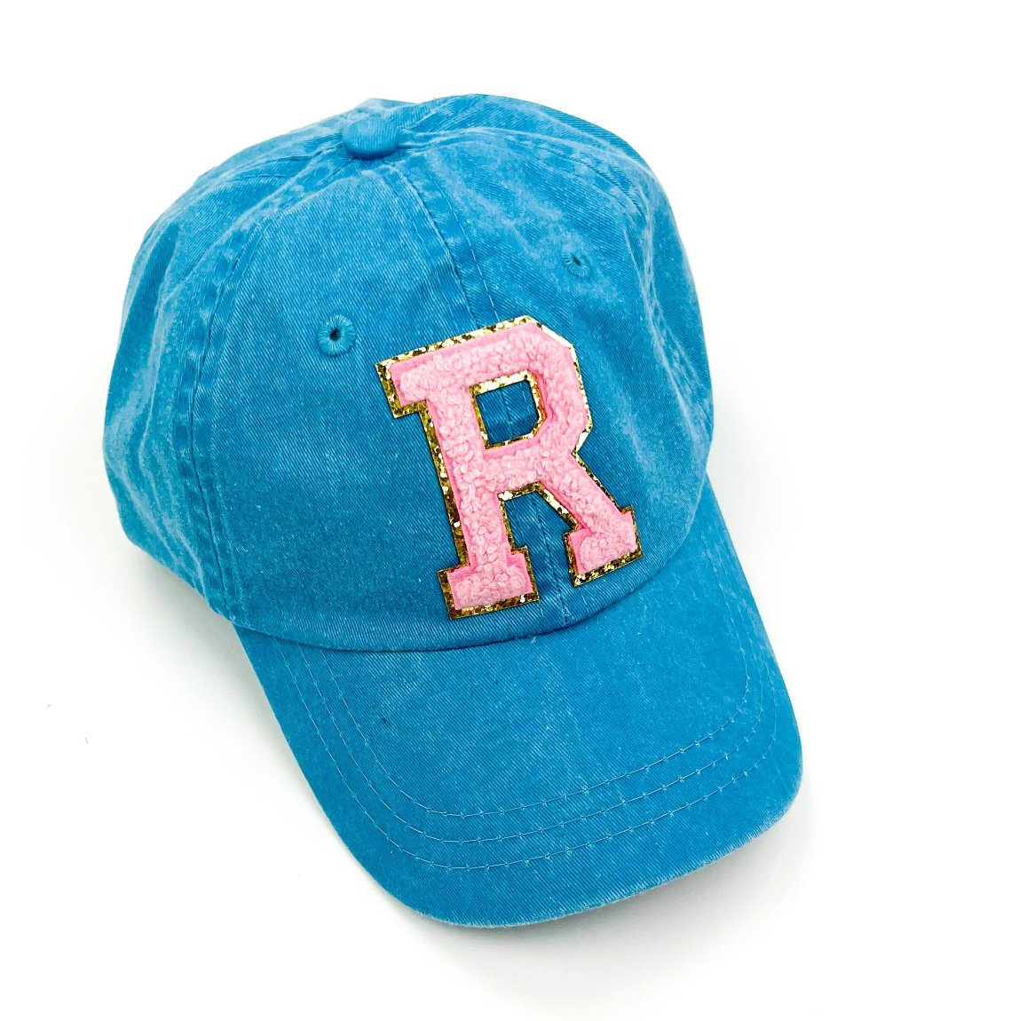 Limited Edition Varsity Initials - Pink w/ Purple - Child Baseball Cap Little Mama Shirt Shop