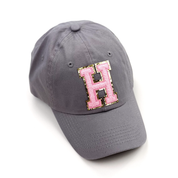 Limited Edition Varsity Initials - Pink w/ Purple - Child Baseball Cap Little Mama Shirt Shop
