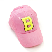 Limited Edition Varsity Initials - Pink w/ Purple - Child Baseball Cap Little Mama Shirt Shop