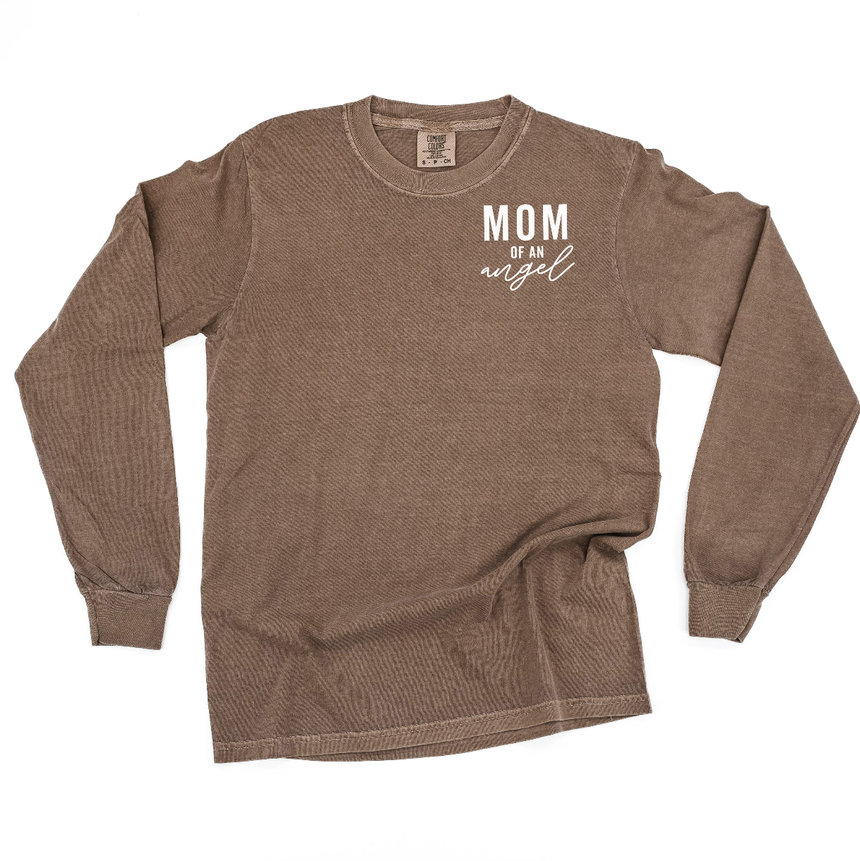 Mama/Mom of Angel(s) - Long Sleeve Comfort Colors Tee Little Mama Shirt Shop