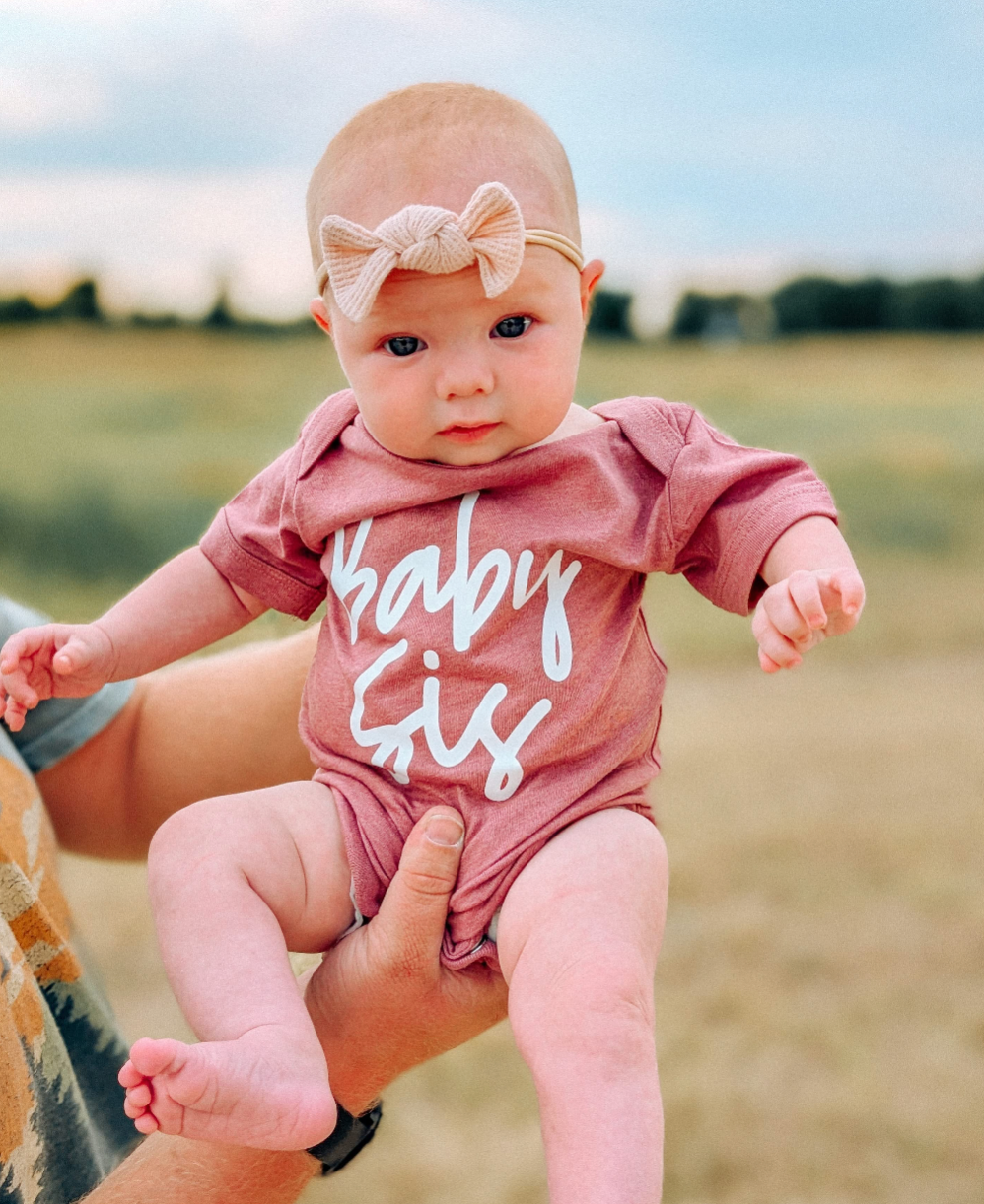 Baby Sis - Cursive - Child Shirt Little Mama Shirt Shop