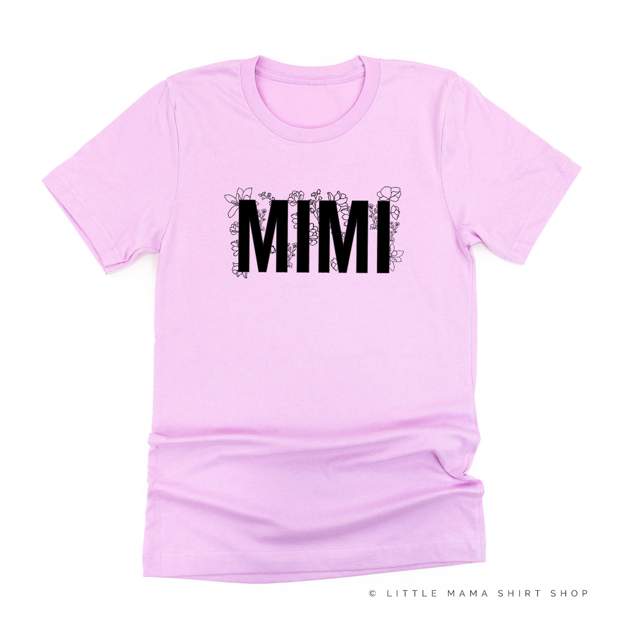 (Choose Your Grandma Name) - Floral Design - Unisex Tee Little Mama Shirt Shop