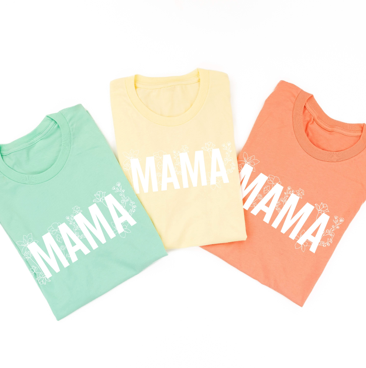 (Choose Your Grandma Name) - Floral Design - Unisex Tee Little Mama Shirt Shop