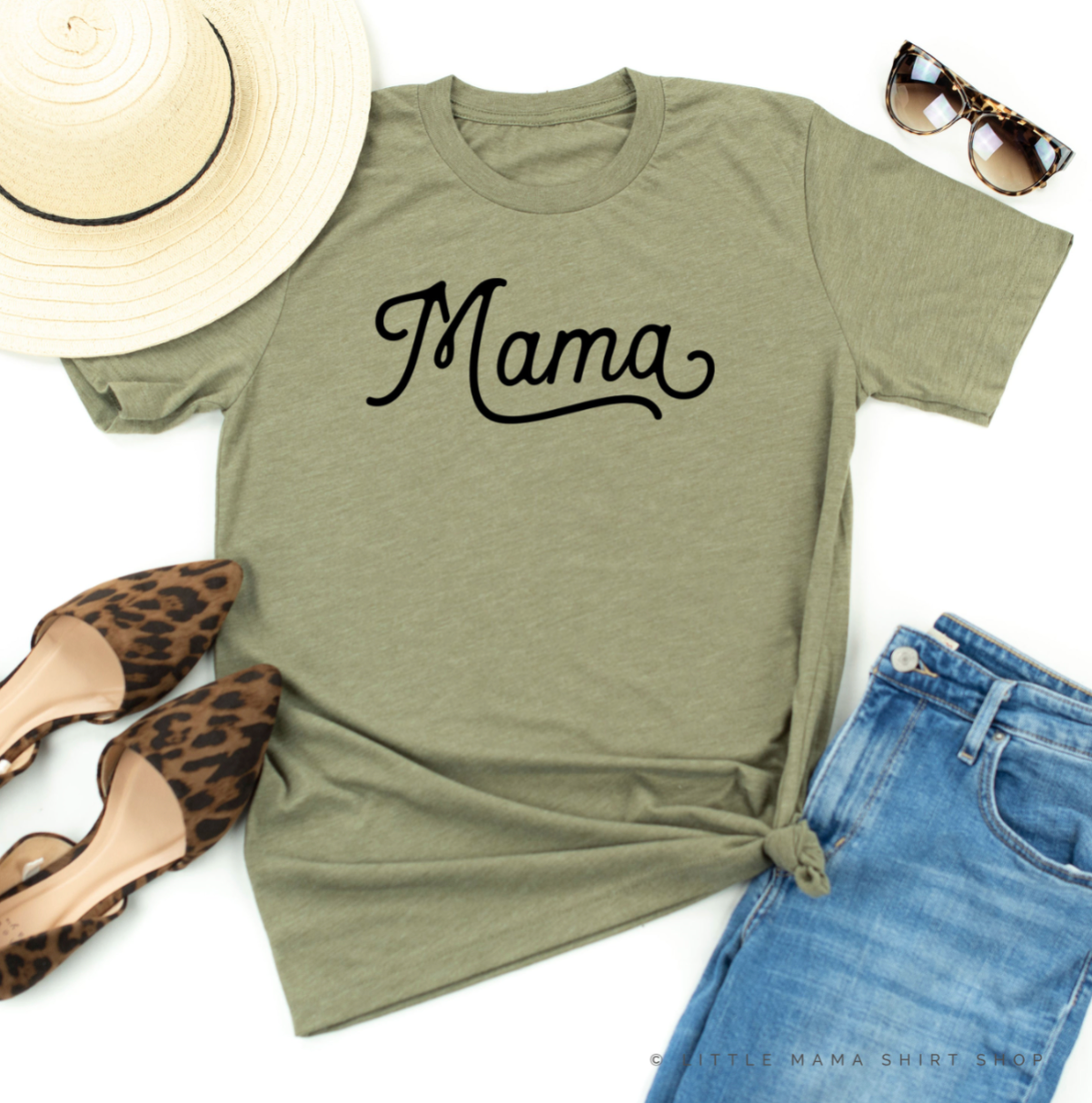 (Choose Your Grandma Name) - Script Design - Unisex Tee Little Mama Shirt Shop