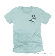 Sign Language - I Love You - Unisex Tee Little Mama Shirt Shop