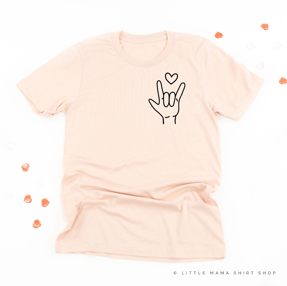 Sign Language - I Love You - Unisex Tee Little Mama Shirt Shop