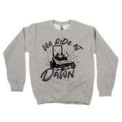 We Ride at Dawn - (Choose Your Mower) - BASIC Fleece Little Mama Shirt Shop LLC