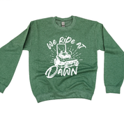 We Ride at Dawn - (Choose Your Mower) - BASIC Fleece Little Mama Shirt Shop LLC