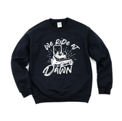 We Ride at Dawn - (Choose Your Mower) - BASIC Fleece Little Mama Shirt Shop LLC