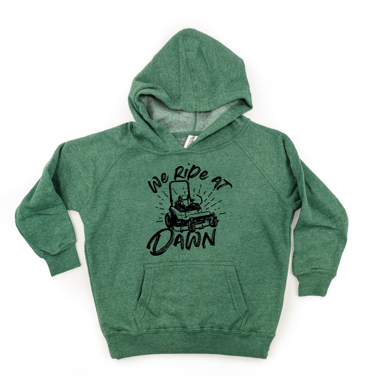 Push Mower - We Ride At Dawn - Child HOODIE Little Mama Shirt Shop LLC