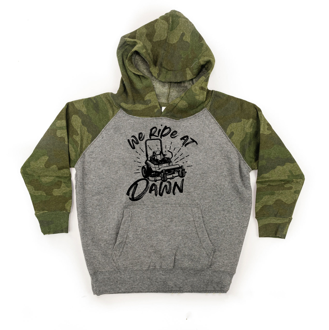 Push Mower - We Ride At Dawn - Child HOODIE Little Mama Shirt Shop LLC
