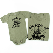 We Ride at Dawn - (Choose Your Mower) - Set of 2 Tee Little Mama Shirt Shop