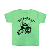 We Ride at Dawn - (Choose Your Mower) - Child Tee Little Mama Shirt Shop