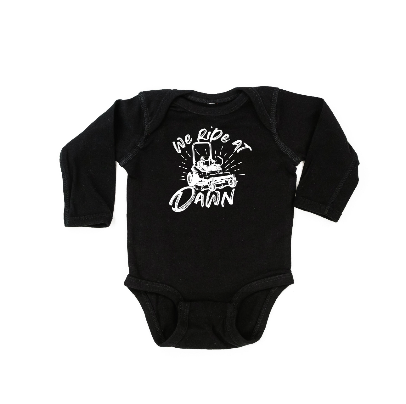 We Ride at Dawn - (Choose Your Mower) - Child Long Sleeve Tee Little Mama Shirt Shop