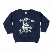 We Ride at Dawn - (Choose Your Mower) - Child Sweater Little Mama Shirt Shop