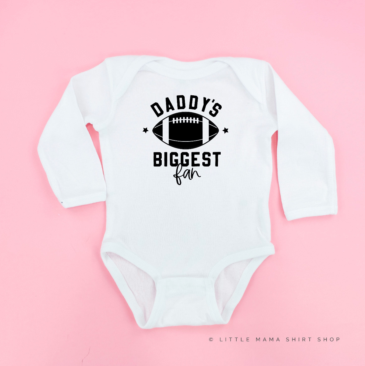 Daddy's Biggest Fan - (Choose your Sport) - Child Long Sleeve Tee Little Mama Shirt Shop