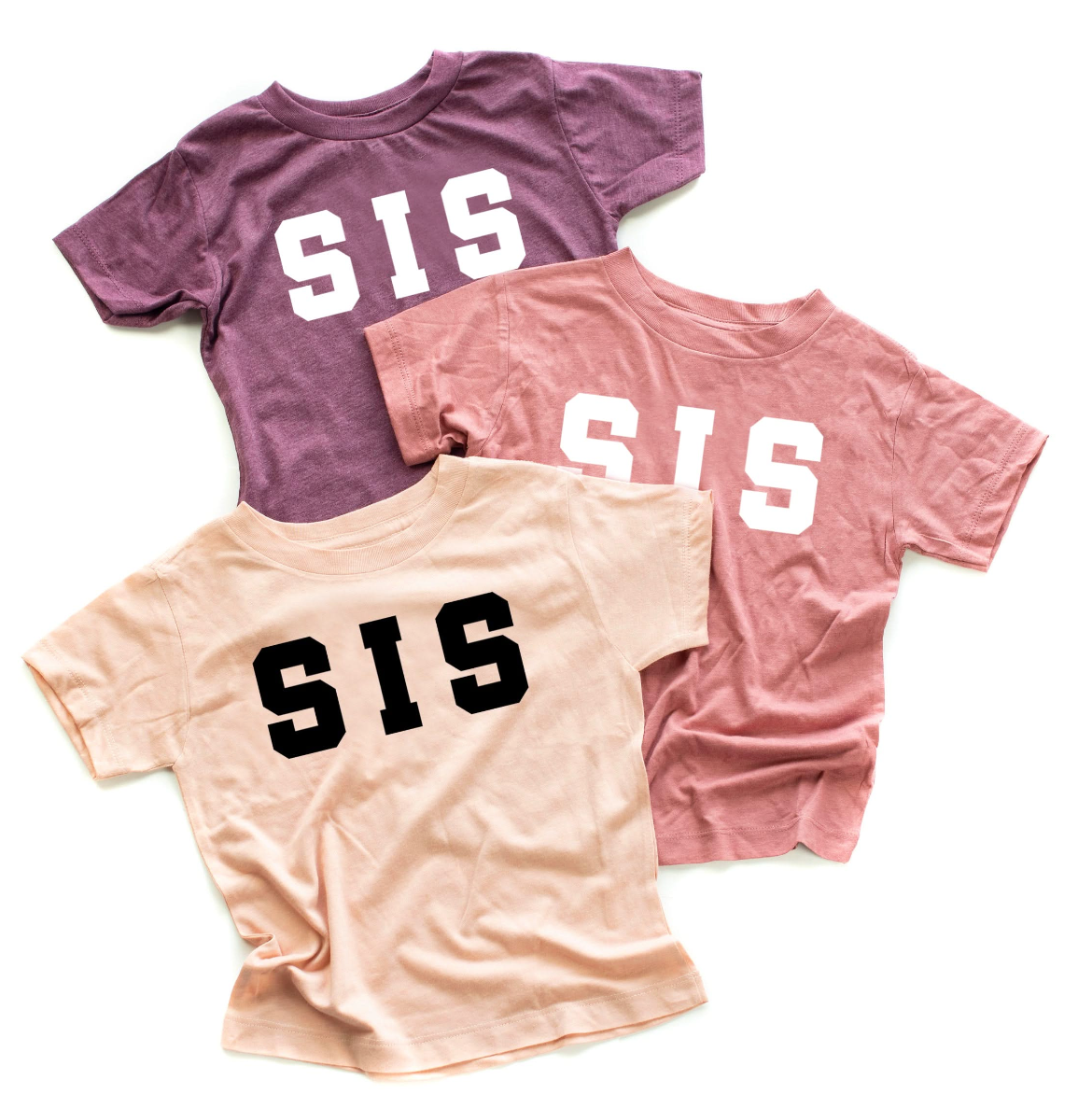 Varsity 'Sis' Sibling Tees - (Choose Your Role) - Child Tee Little Mama Shirt Shop