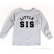 Varsity 'Sis' Sibling Tees - (Choose Your Role) - Child Long Sleeve Tee Little Mama Shirt Shop