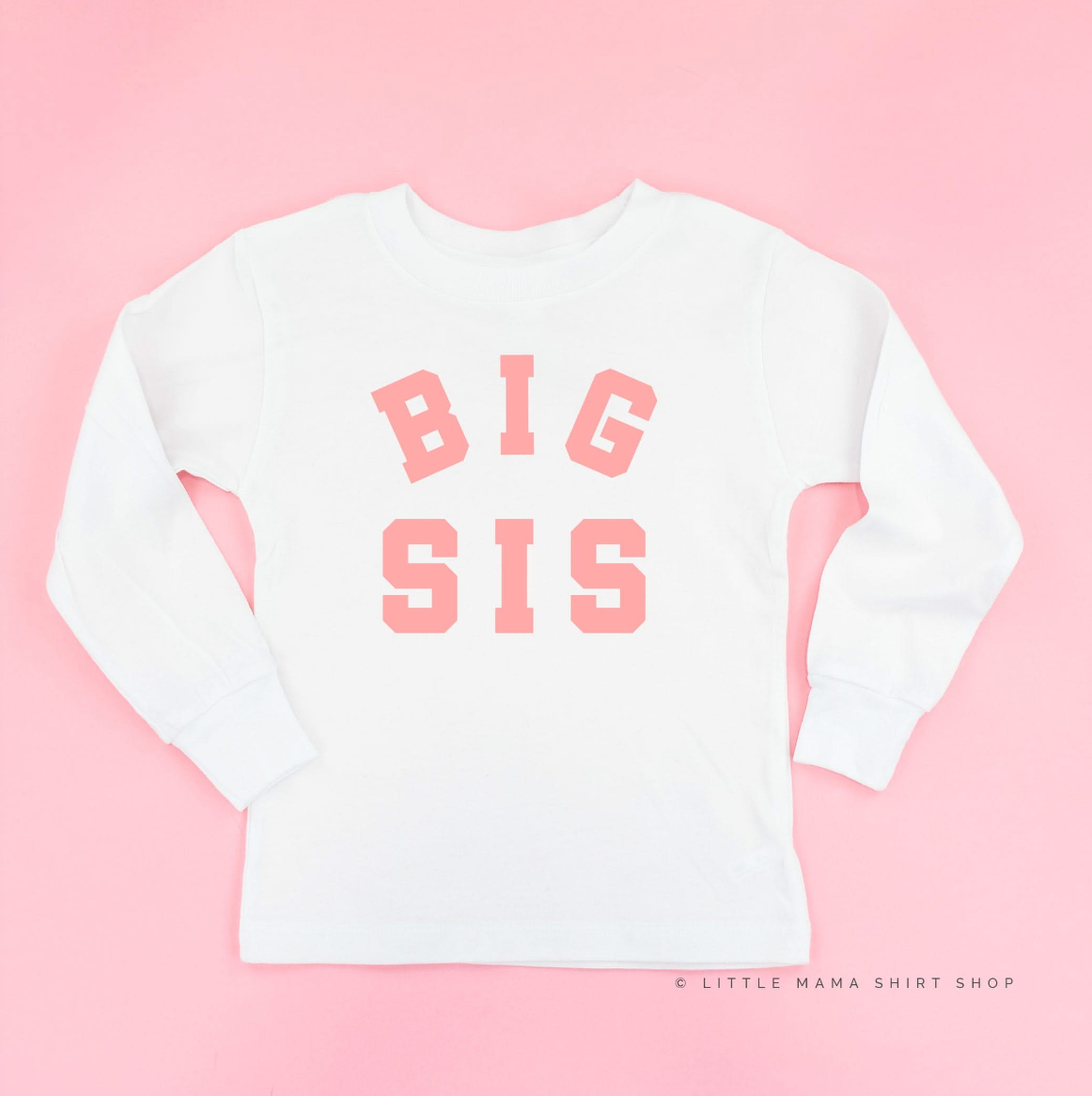Varsity 'Sis' Sibling Tees - (Choose Your Role) - Child Long Sleeve Tee Little Mama Shirt Shop