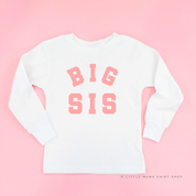Varsity 'Sis' Sibling Tees - (Choose Your Role) - Child Long Sleeve Tee Little Mama Shirt Shop