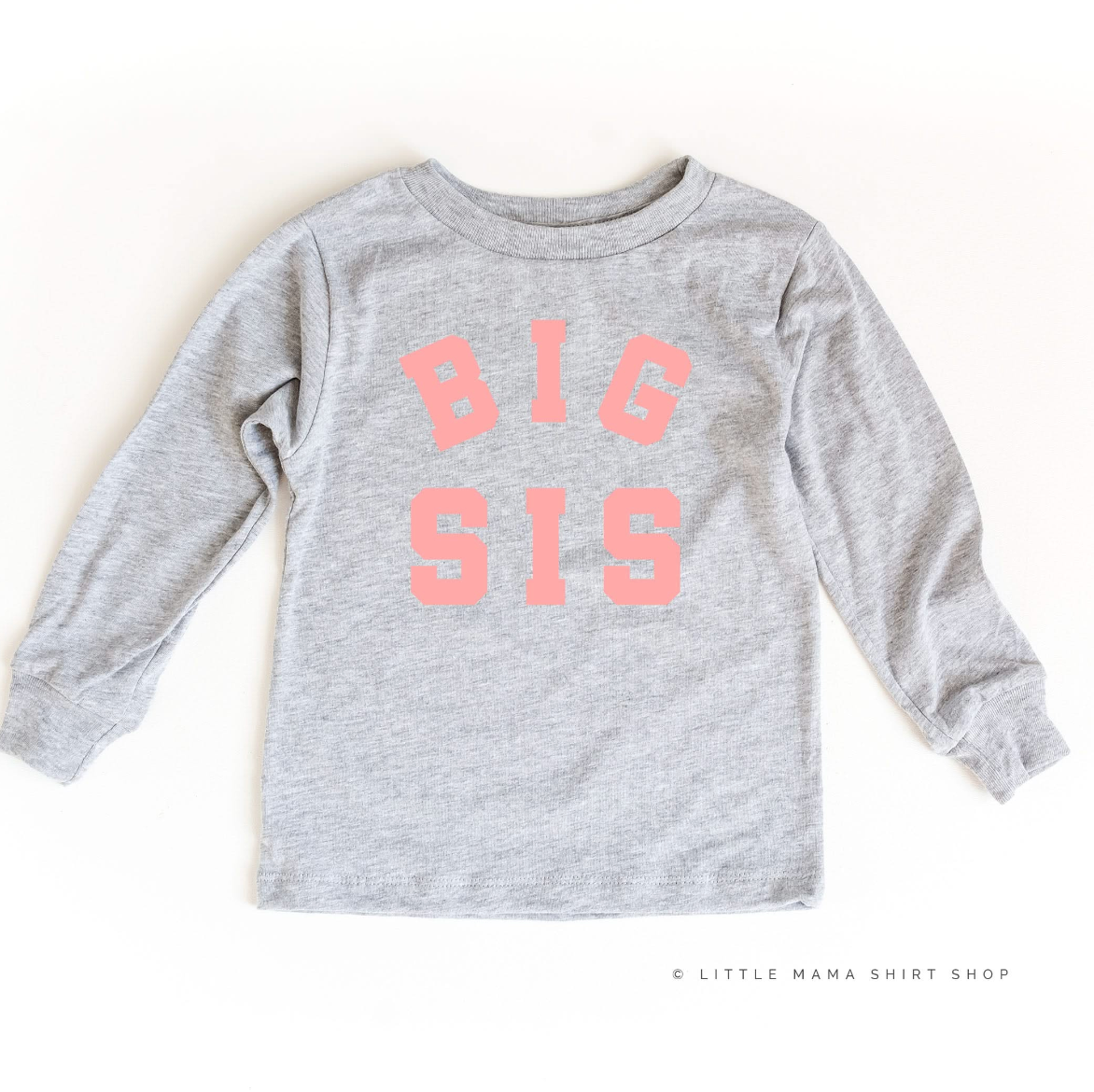 Varsity 'Sis' Sibling Tees - (Choose Your Role) - Child Long Sleeve Tee Little Mama Shirt Shop
