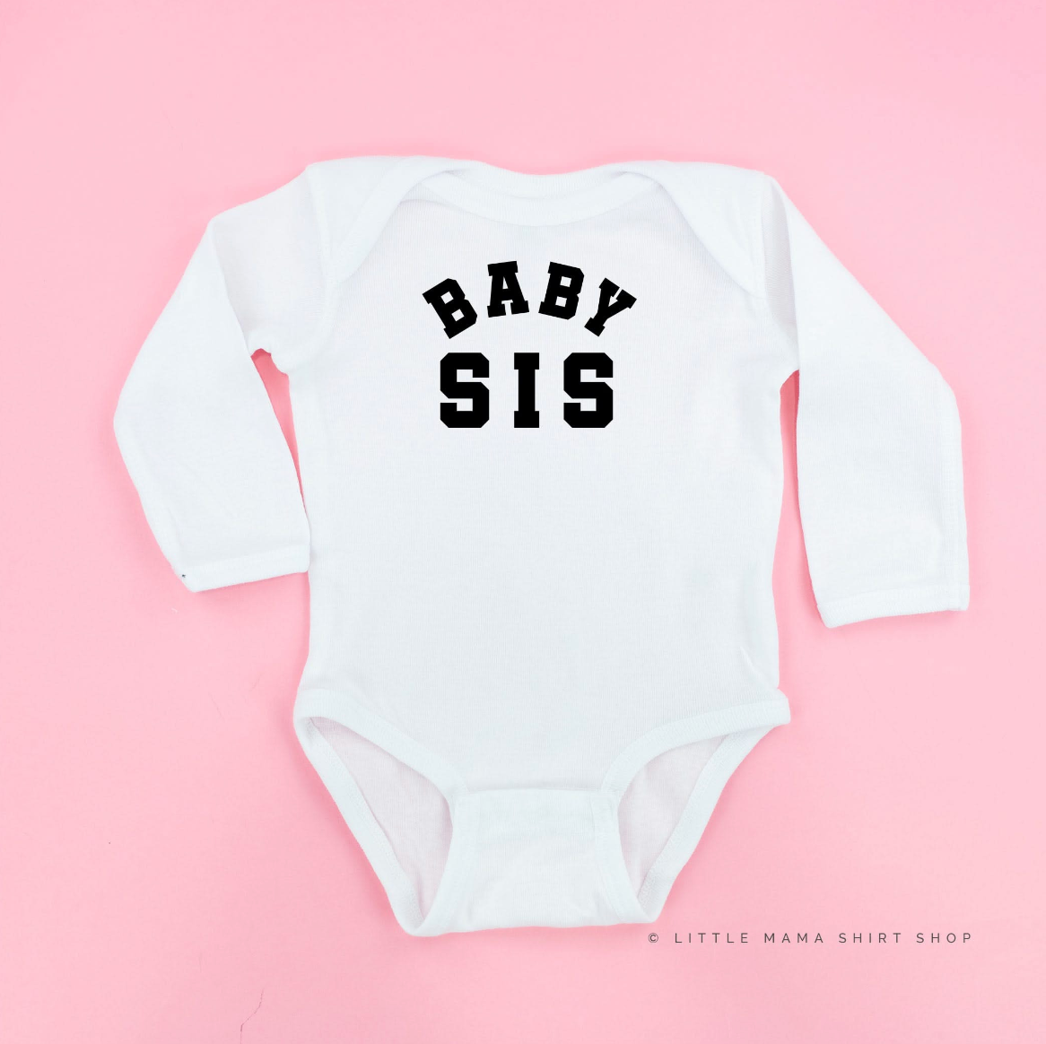 Varsity 'Sis' Sibling Tees - (Choose Your Role) - Child Long Sleeve Tee Little Mama Shirt Shop