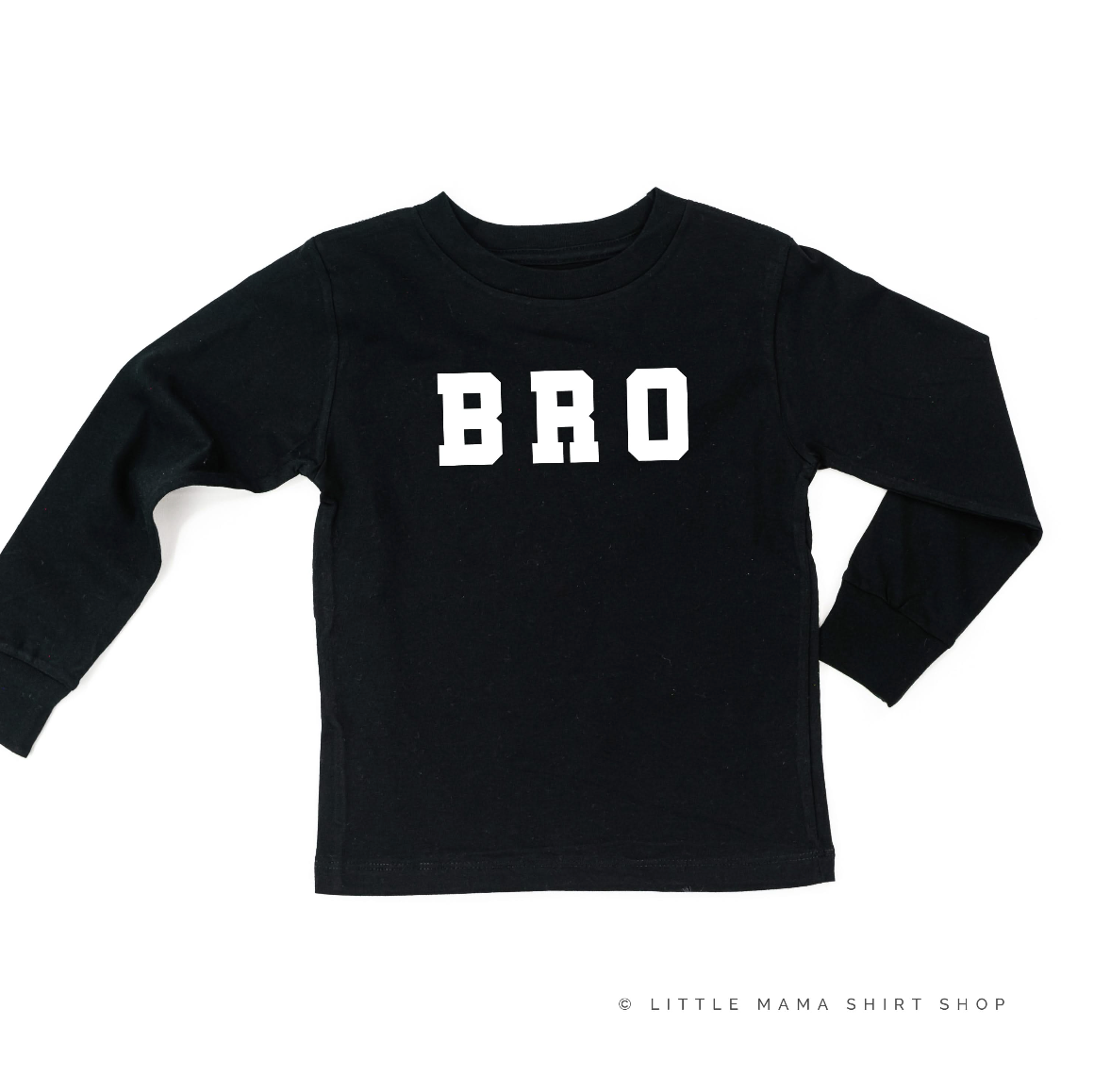 Varsity 'Bro' Sibling Tees - (Choose Your Role) - Child Long Sleeve Tee Little Mama Shirt Shop