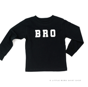 Varsity 'Bro' Sibling Tees - (Choose Your Role) - Child Long Sleeve Tee Little Mama Shirt Shop