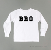 Varsity 'Bro' Sibling Tees - (Choose Your Role) - Child Long Sleeve Tee Little Mama Shirt Shop