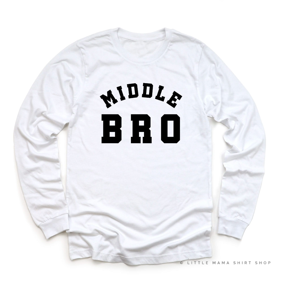 Varsity 'Bro' Sibling Tees - (Choose Your Role) - Child Long Sleeve Tee Little Mama Shirt Shop